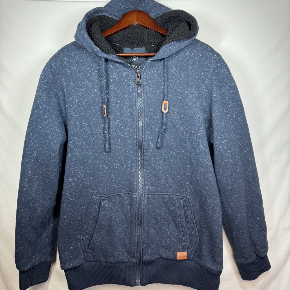 Buffalo‎ David Bitton Men's Sherpa Lined Zip Up Hoodie Blue Speckled 3XL